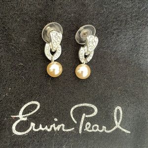 NIB Erwin Pearl Costume post back Earrings